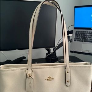 Sold- Coach white tote / shoulder bag